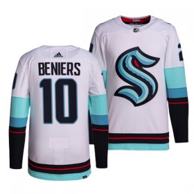 Seattle Kraken tröja Matthew Beniers 10 Adidas Vit Authentic - NHL Tröjor Herr